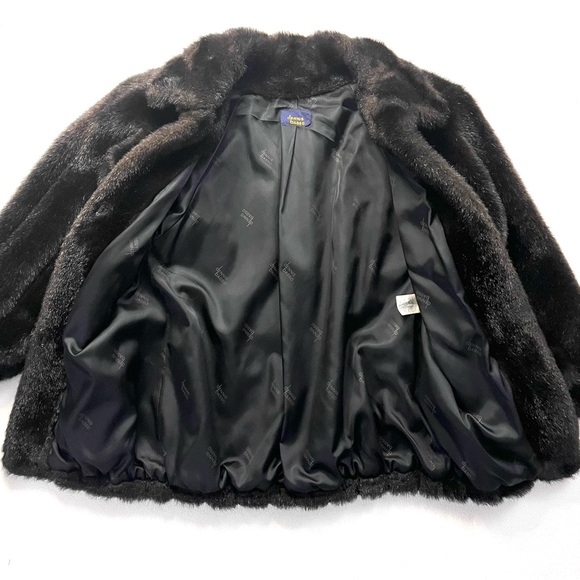 Dennis Basso Dark Brown Faux Fur Jacket - Sz S - Picture 8 of 10